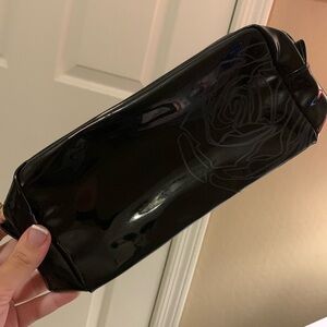 NEW Lancôme Black Patent Zip Pouch